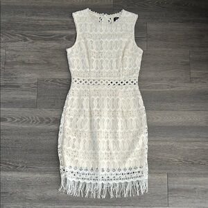 Lulus Cream Crochet Lace Sleeveless Dress